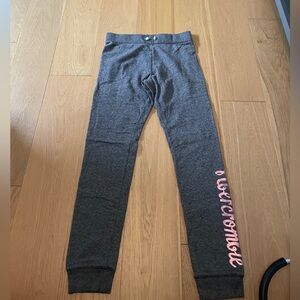 Abercrombie & Fitch Kids Charcoal Leggings with Pink Script